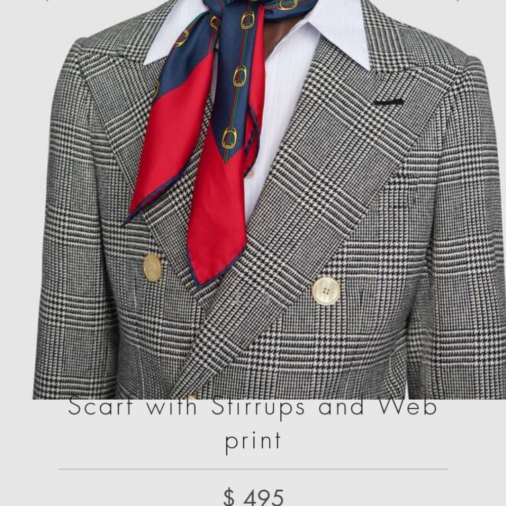 100% authentic mens gucci silk handkerchief/ scarf
